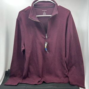 Van Heusen 1/4 zip pullover spiced currant classic fit Men’s size M